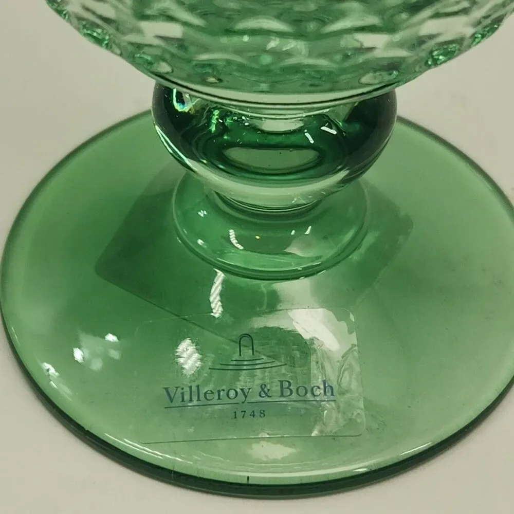 Villeroy & Boch Boston Water Goblet Green Coloured Glass Stemmed NEW